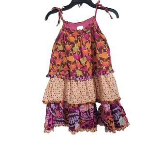 Leila and Grey size 8 dress kids youth little girls tiered patchwork birds